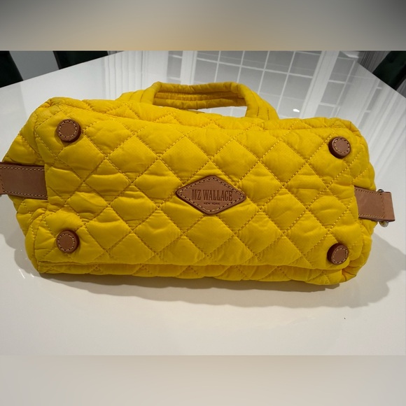 MZ Wallace Yellow Quilted Small Deluxe Sutton Women's Crossbody Bag - Picture 8 of 11
